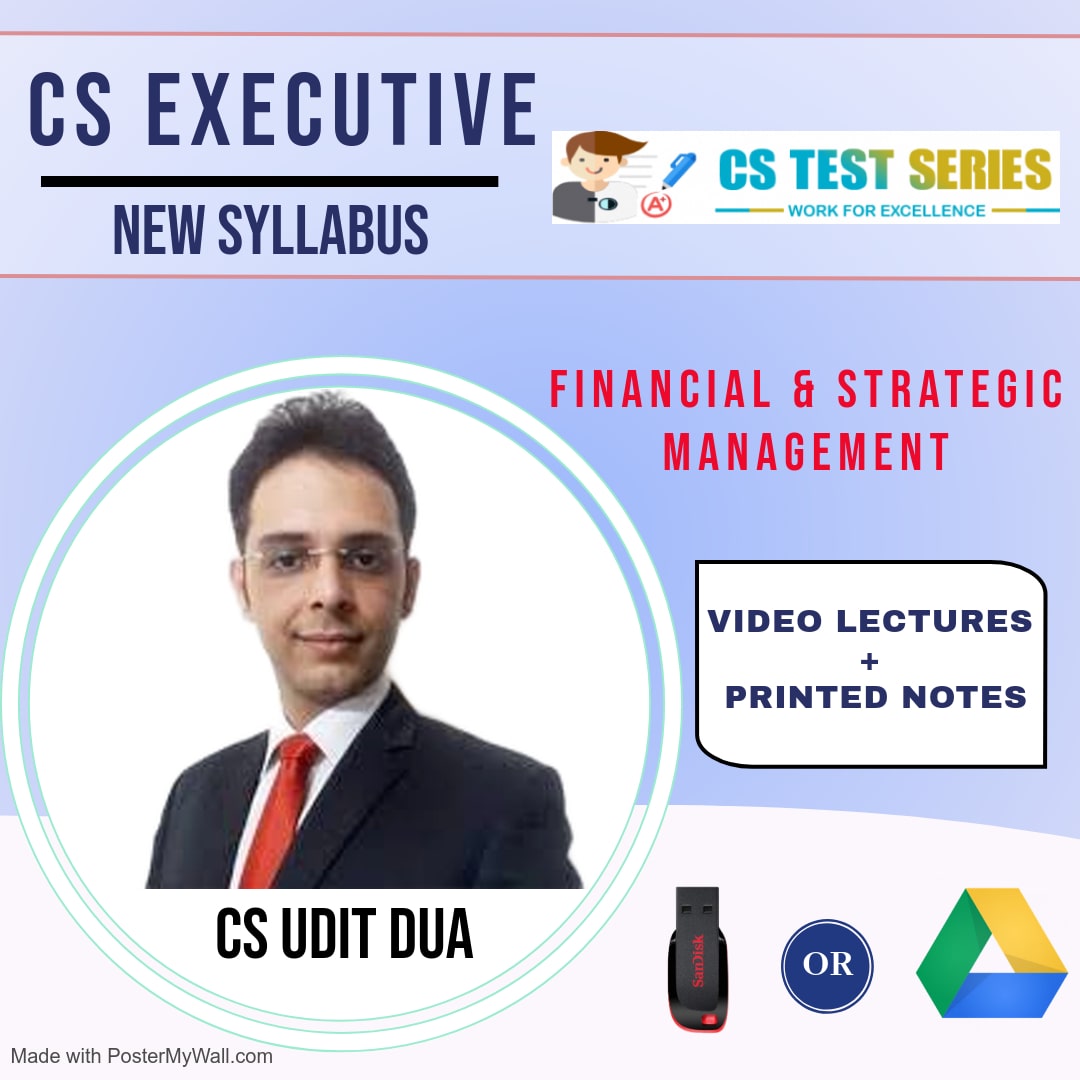 CS executive Financial & Strategic Management Pandrive(E Book)Dec 2020 By CS UDIT DUA